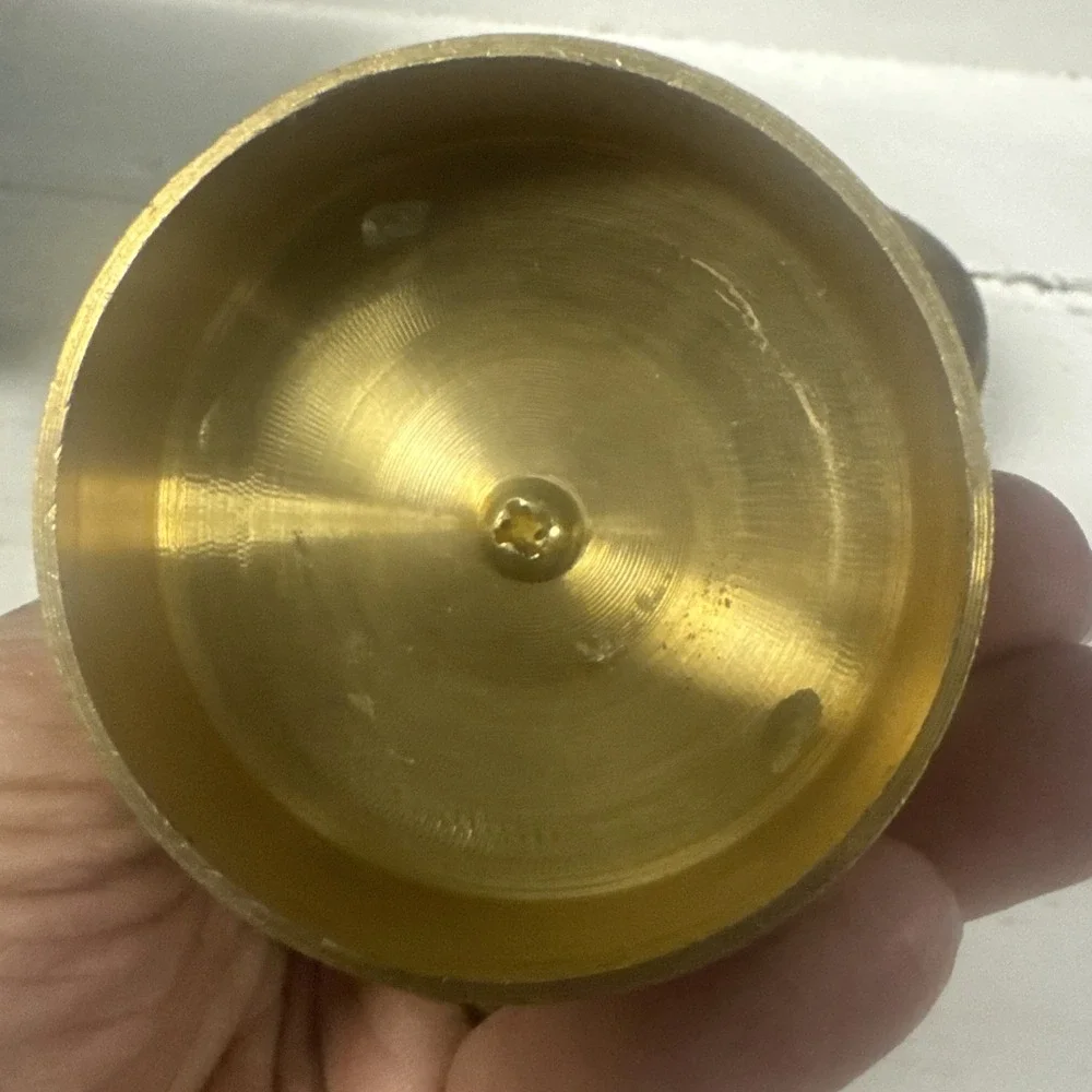 Vtg Brass Round Pineapple Small Stamp Trinket Box w/ Lid 3.75